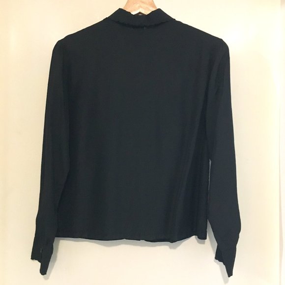 Vintage Black Satin Viennese Blouse - Picture 12 of 14